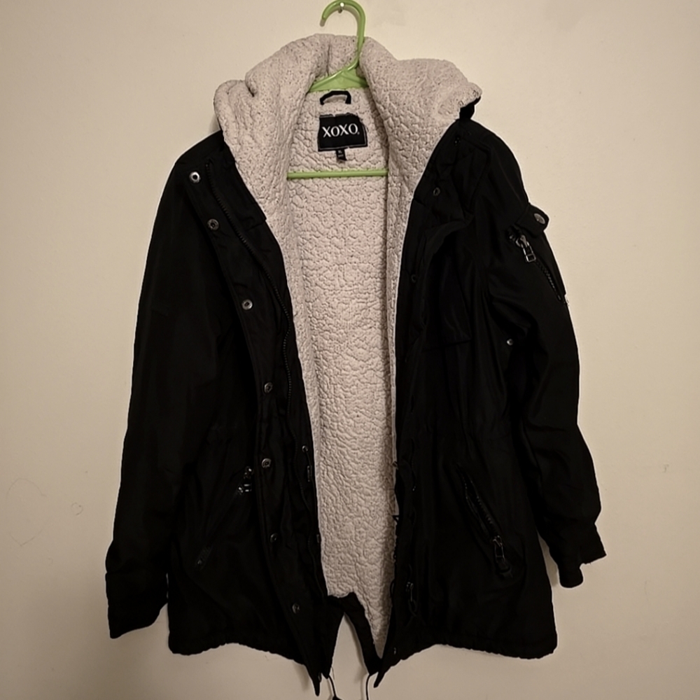 Xoxo Hode,fully zip,Black winter jacket